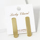 18K Gold Dipped Brass Bar Sterling Silver Post Stud Earrings