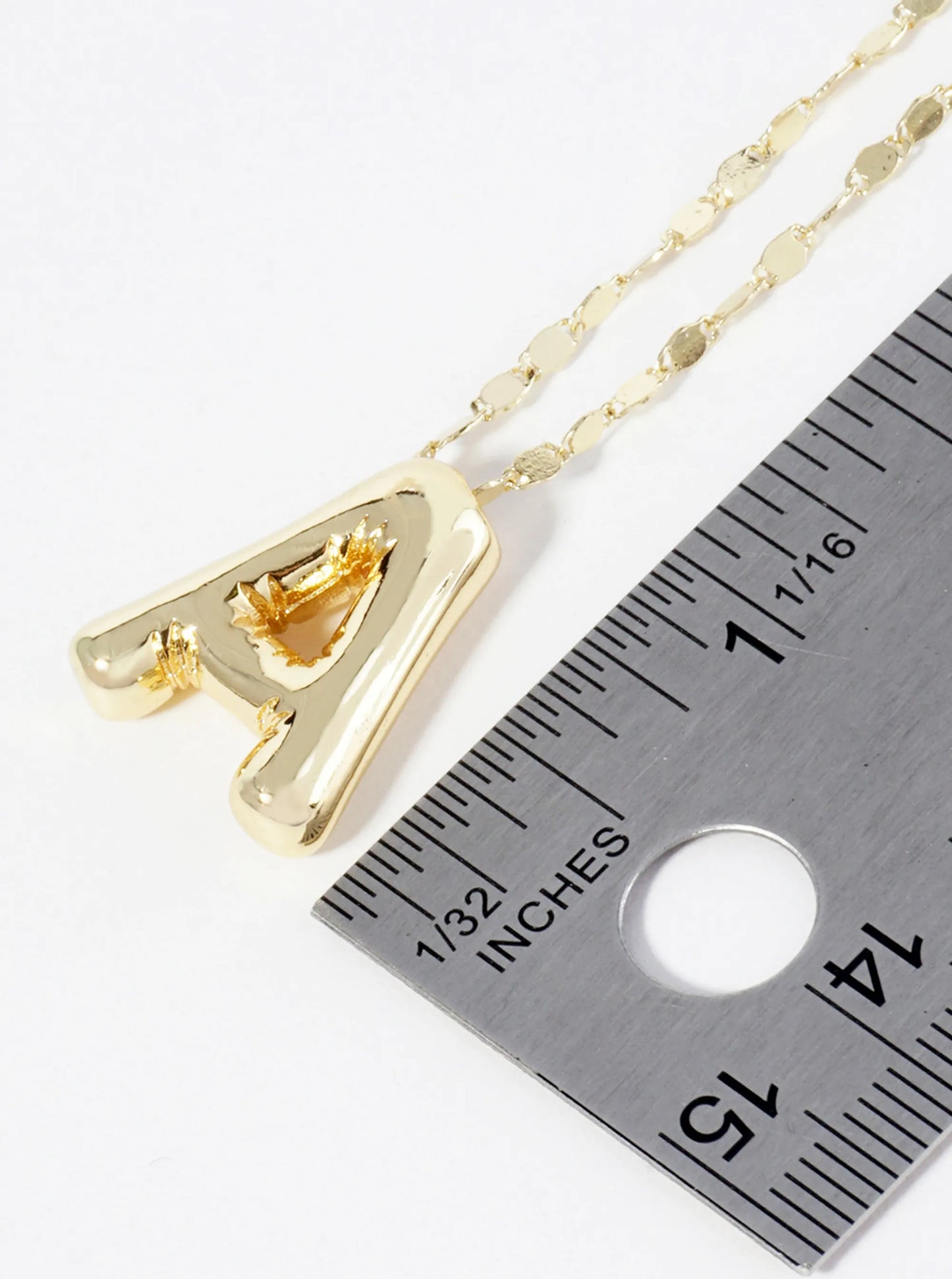 18K Gold Dipped Brass Bubble Initial Pendant Necklace