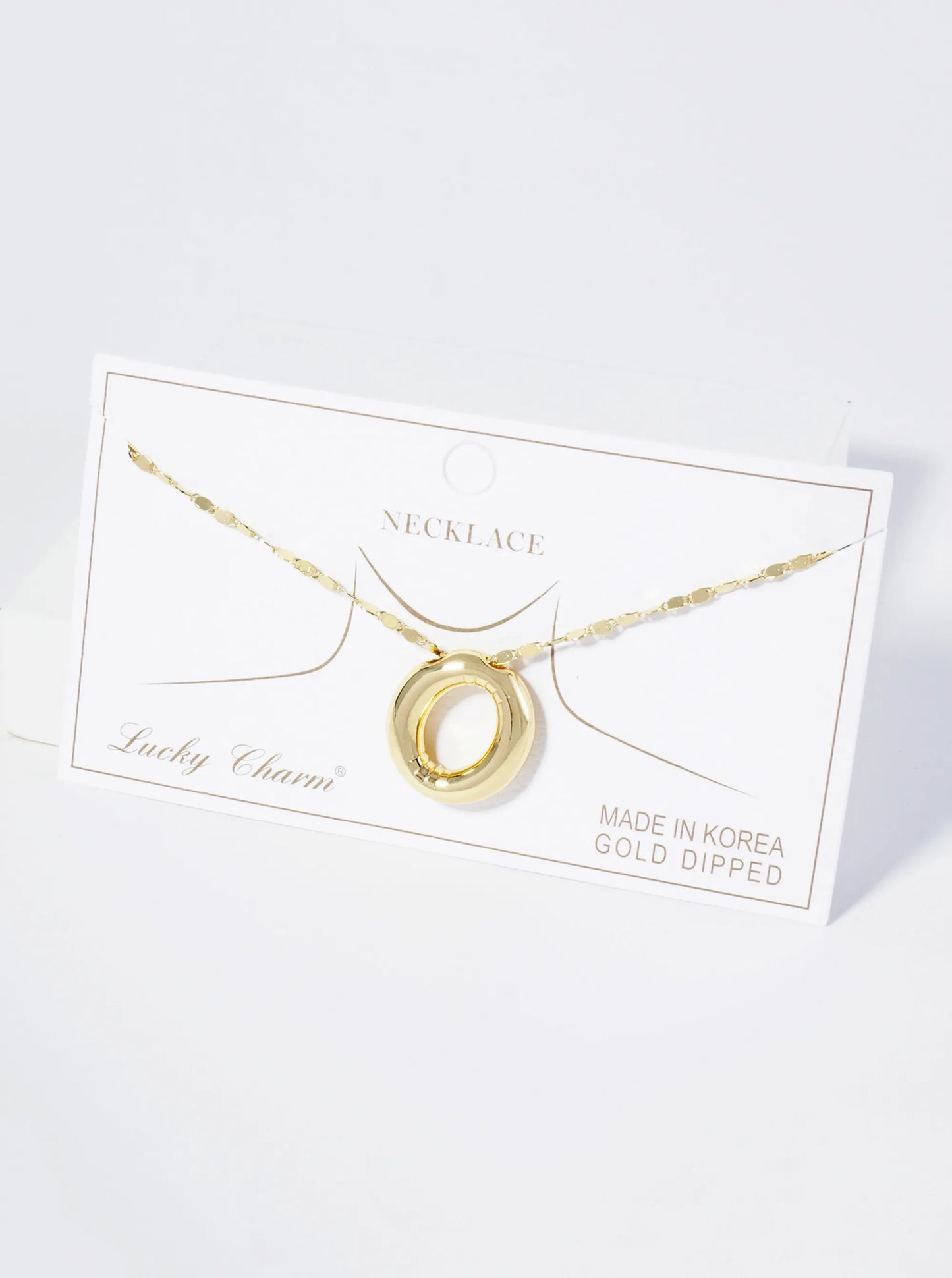 18K Gold Dipped Brass Bubble Initial Pendant Necklace