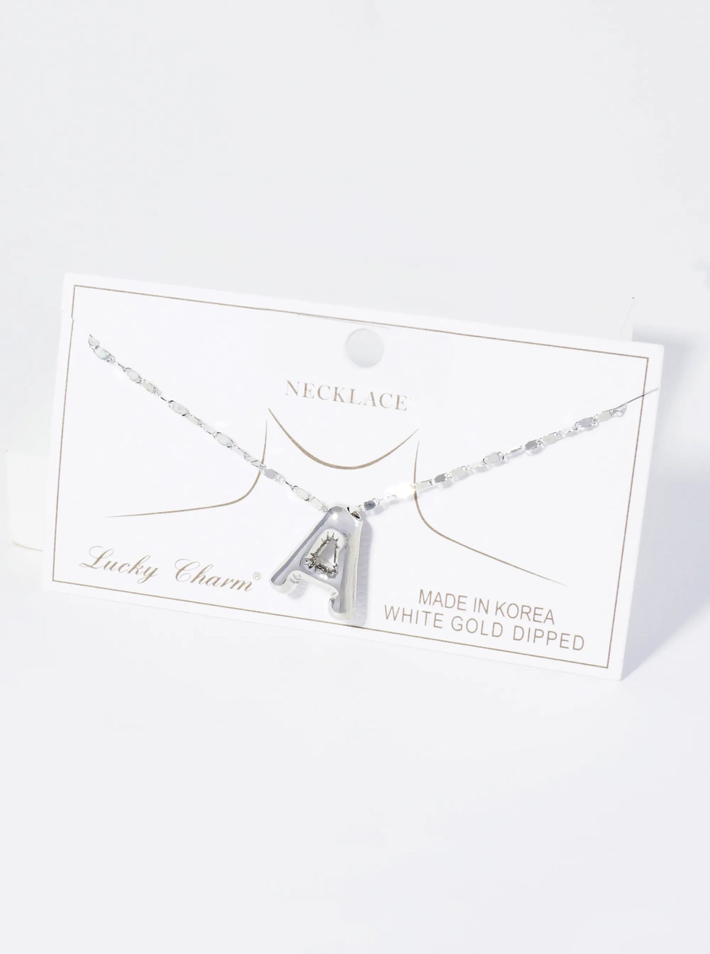 18K Gold Dipped Brass Bubble Initial Pendant Necklace