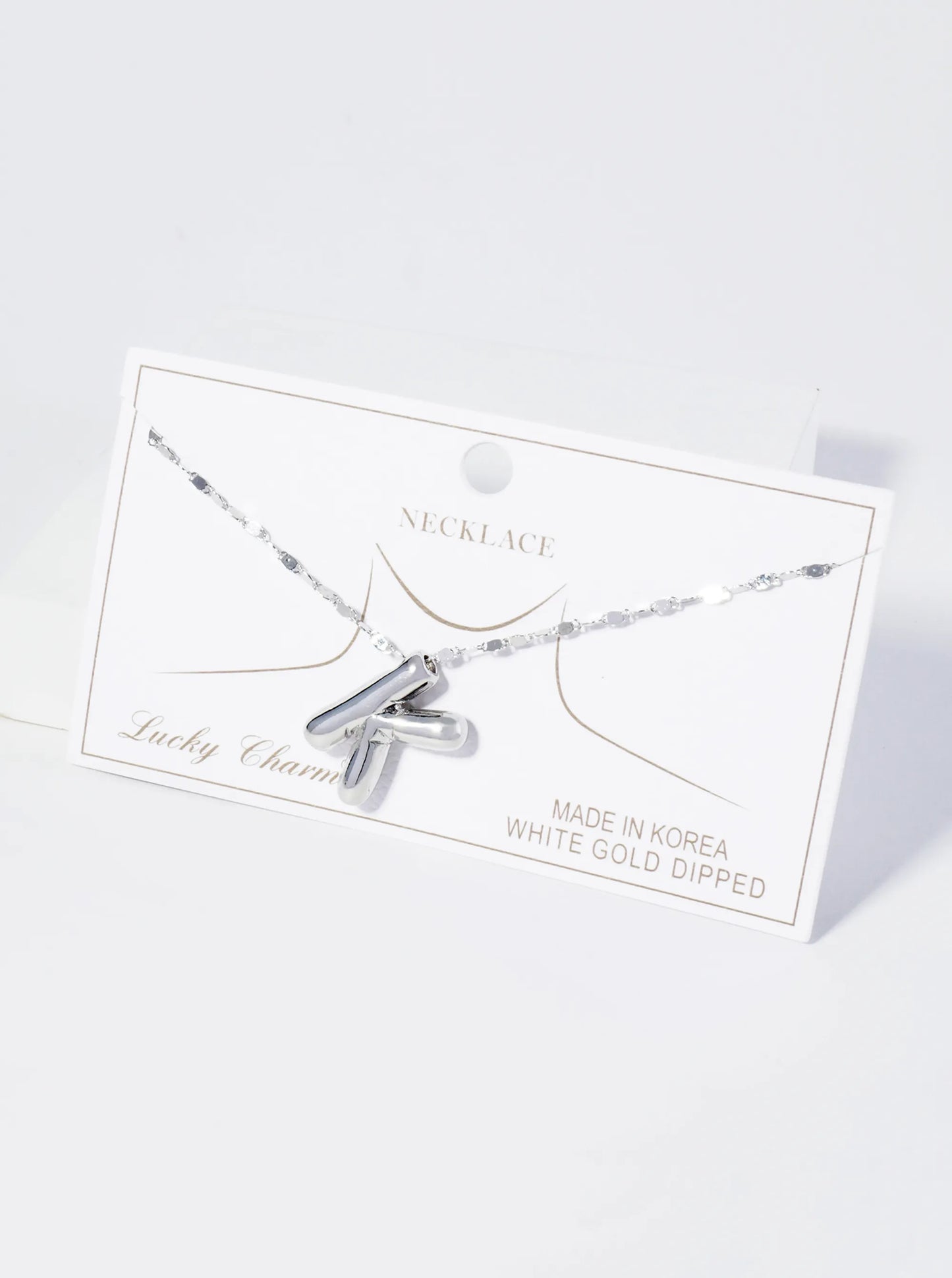 18K Gold Dipped Brass Bubble Initial Pendant Necklace