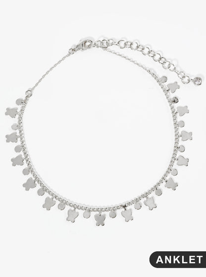 18K Gold Dipped Brass Butterfly Charm Tassel Anklet