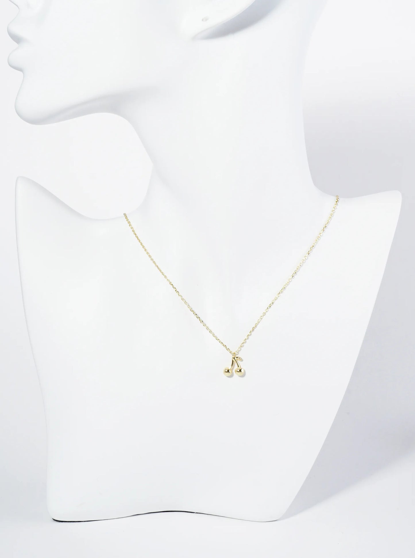18K Gold Dipped Brass Cherry Pendant Necklace