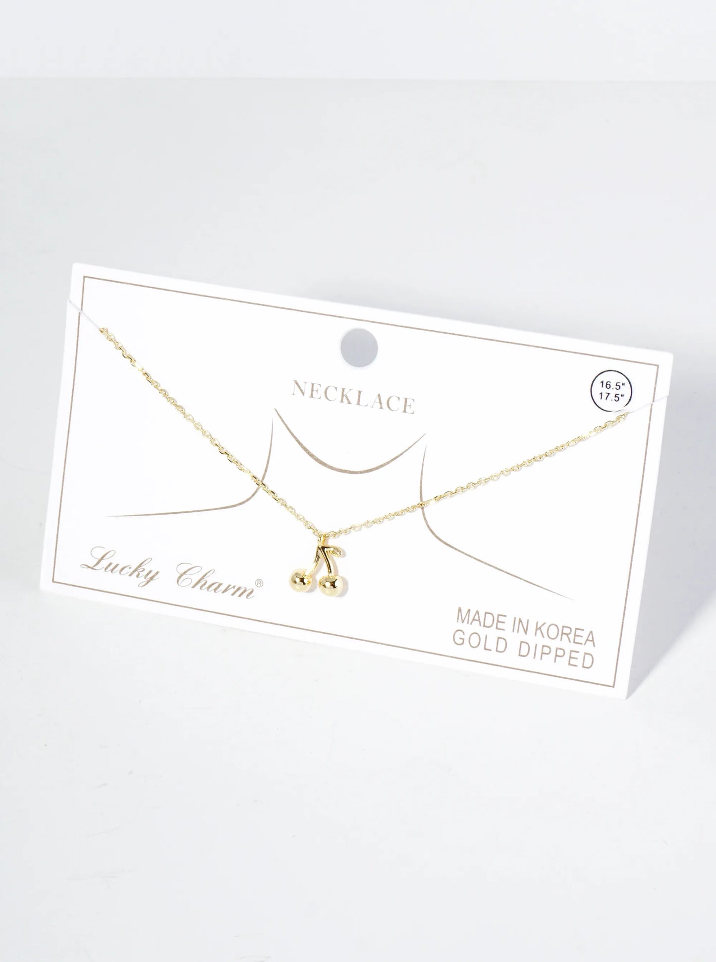 18K Gold Dipped Brass Cherry Pendant Necklace