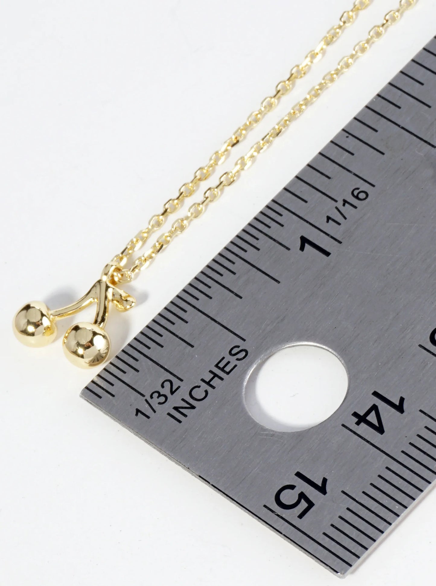 18K Gold Dipped Brass Cherry Pendant Necklace