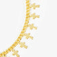 18K Gold Dipped Brass Cross Charm Tassel Anklet