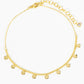 18K Gold Dipped Brass Disc Charm Tassel Anklet