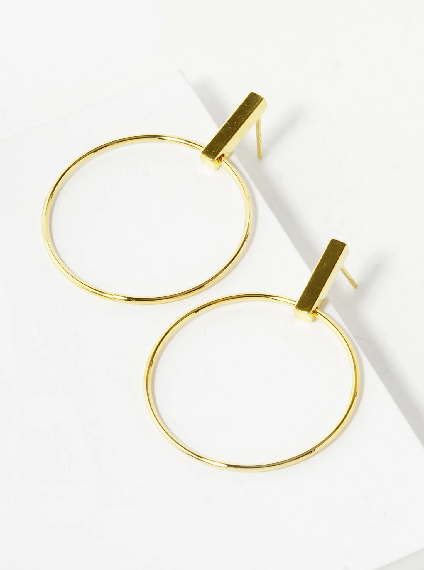 18K Gold Dipped Brass Door Knocker Sterling Silver Post Dangle Earrings