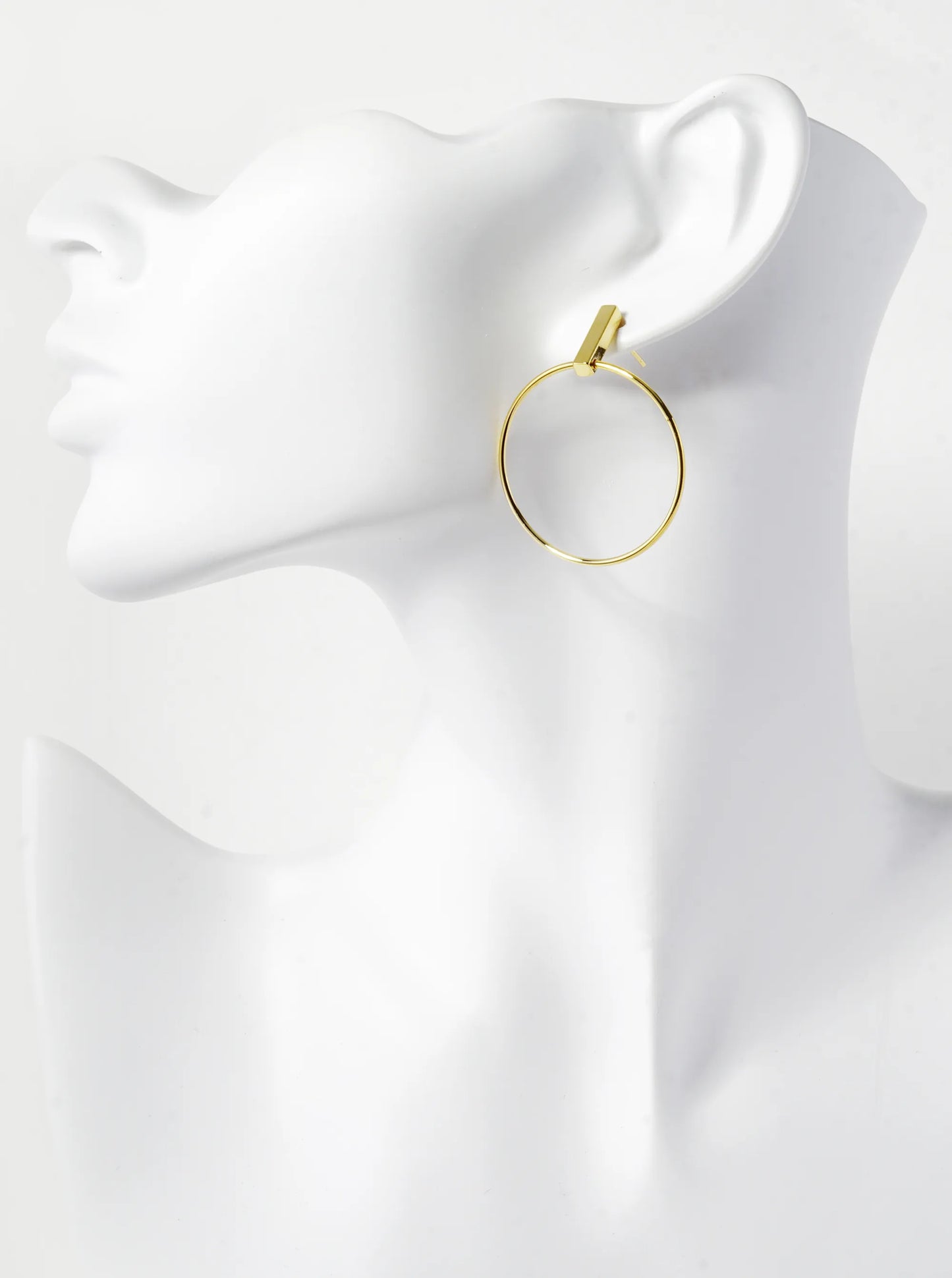 18K Gold Dipped Brass Door Knocker Sterling Silver Post Dangle Earrings