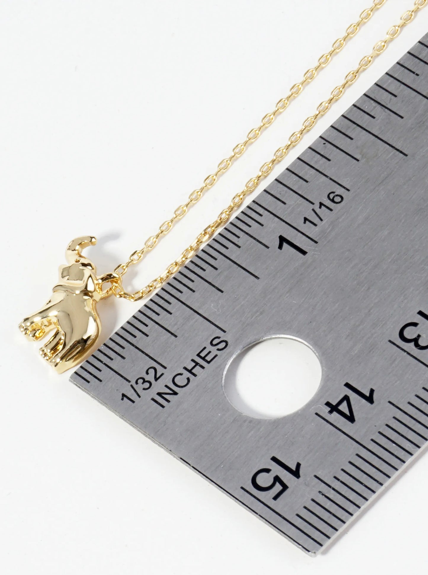 18K Gold Dipped Brass Elephant Pendant Necklace