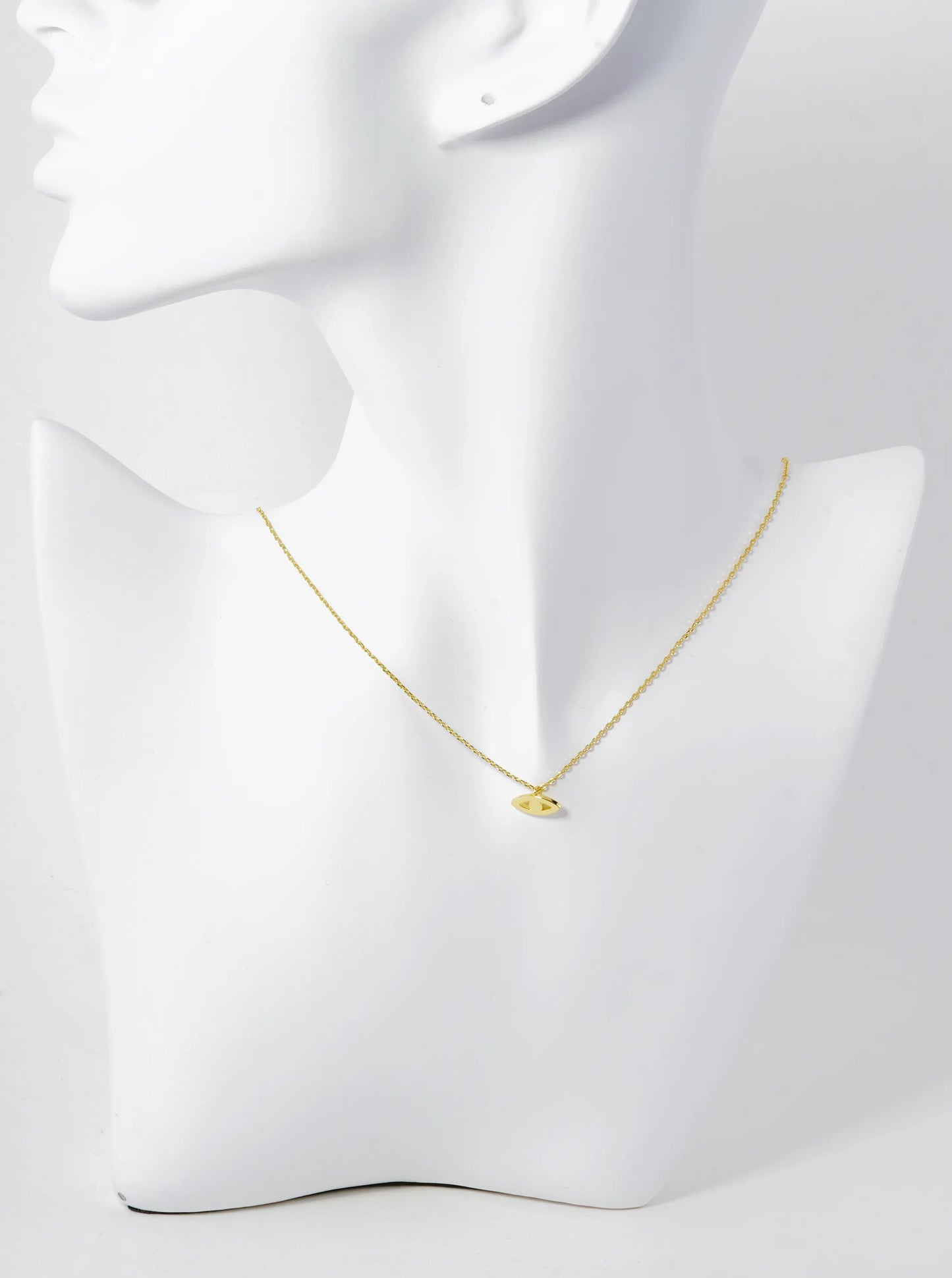 18K Gold Dipped Brass Evil Eye Pendant Necklace