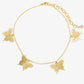 18K Gold Dipped Brass Filigree Butterflies Chain Anklet