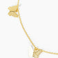 18K Gold Dipped Brass Filigree Small Butterflies Chain Anklet