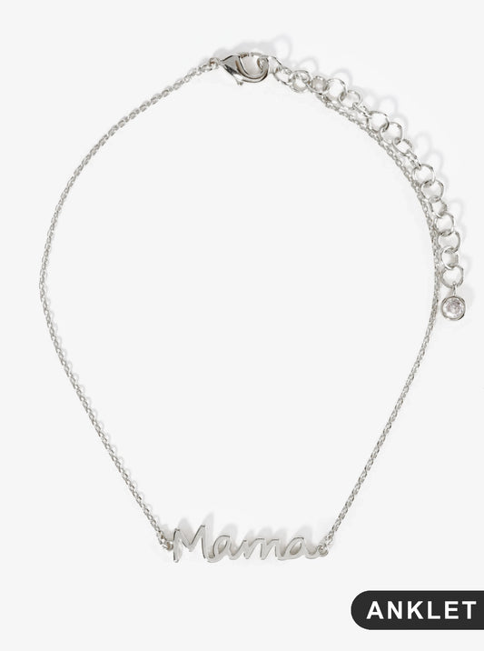 18K Gold Dipped Brass Handwriting Mama Chain Anklet