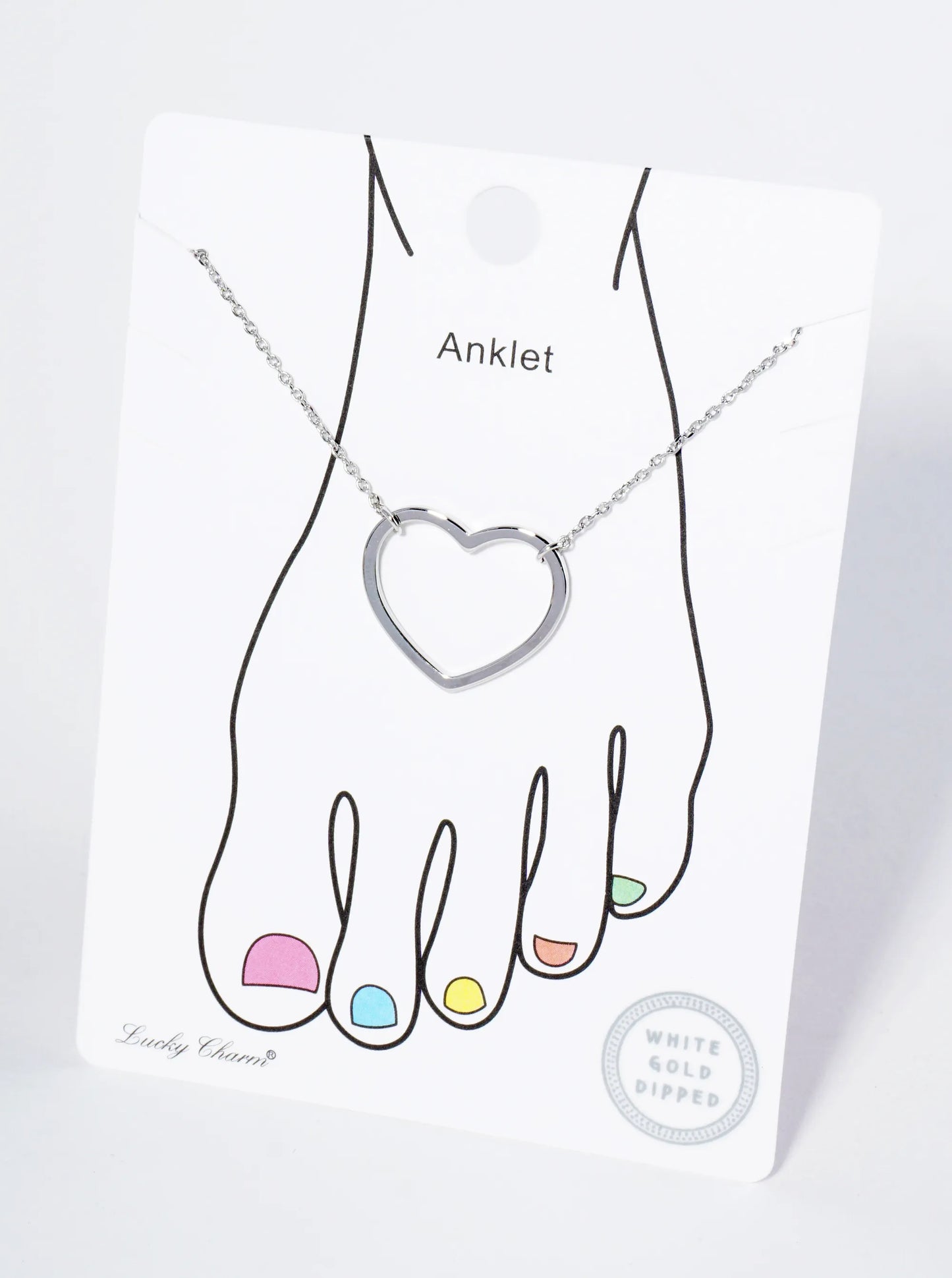 18K Gold Dipped Brass Heart Chain Anklet