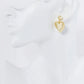 18K Gold Dipped Brass Heart Drop Dangle Post Earrings