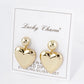 18K Gold Dipped Brass Heart Drop Dangle Post Earrings