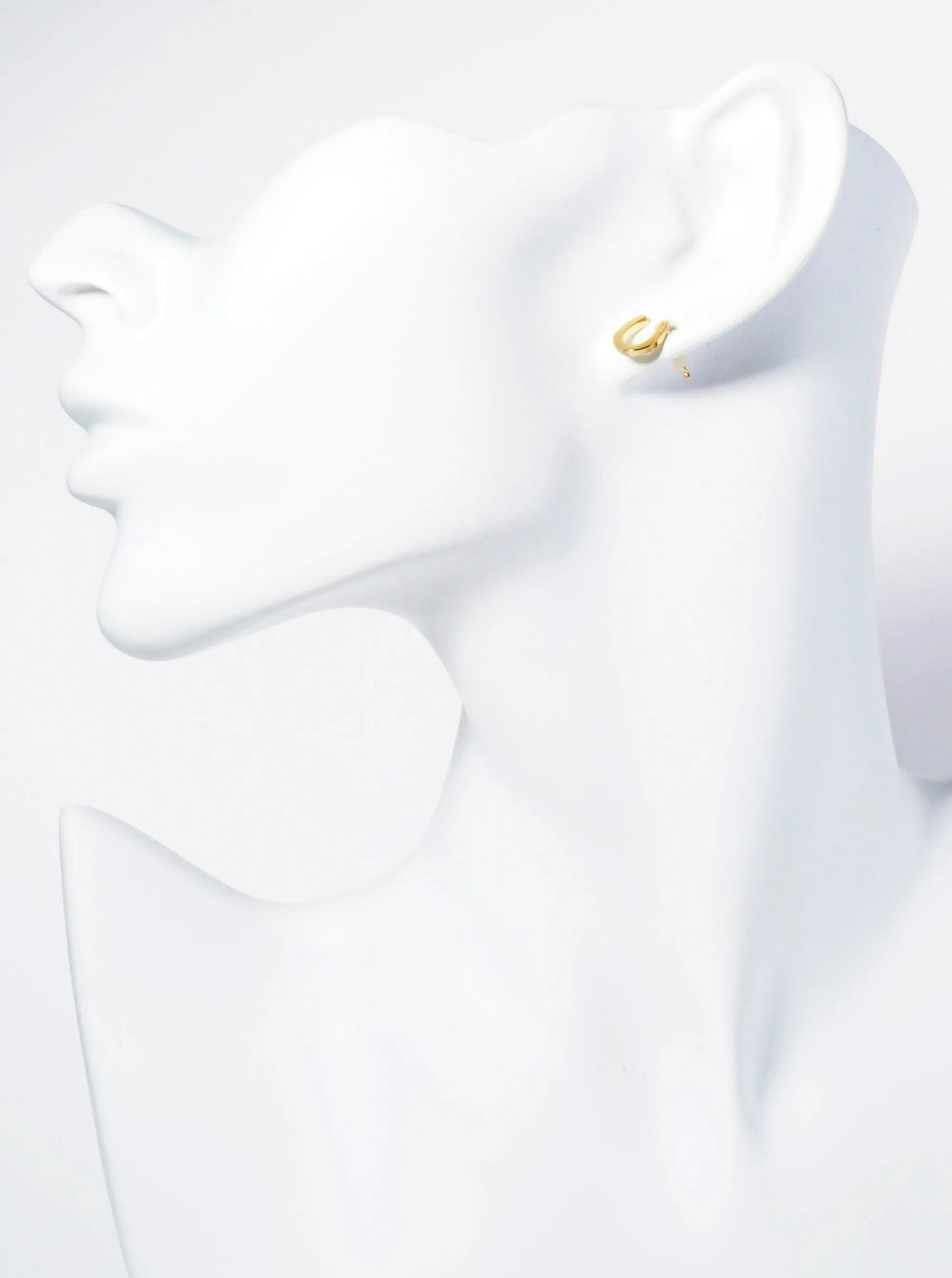 18K Gold Dipped Brass Horseshoe Stud Earrings