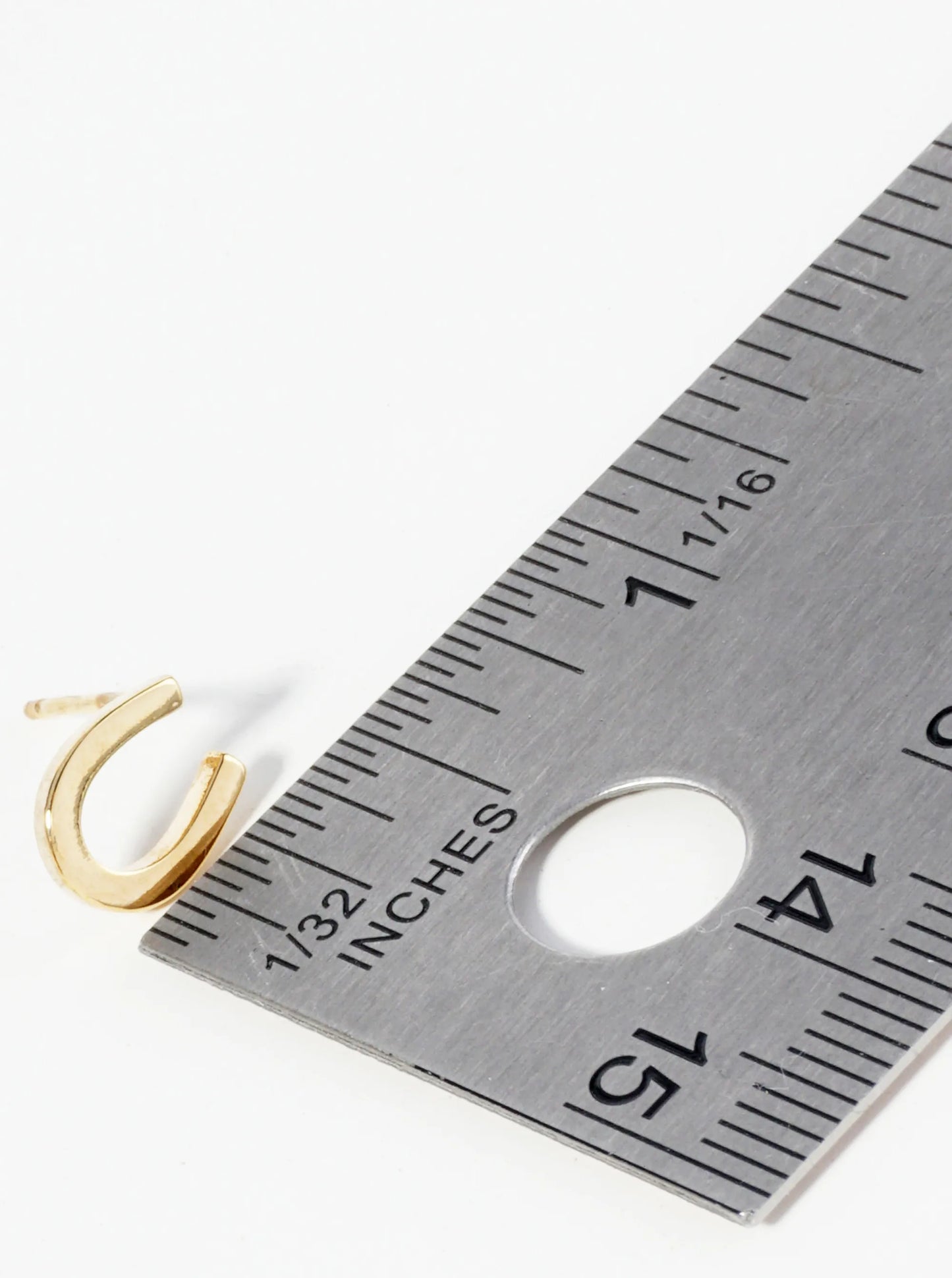 18K Gold Dipped Brass Horseshoe Stud Earrings