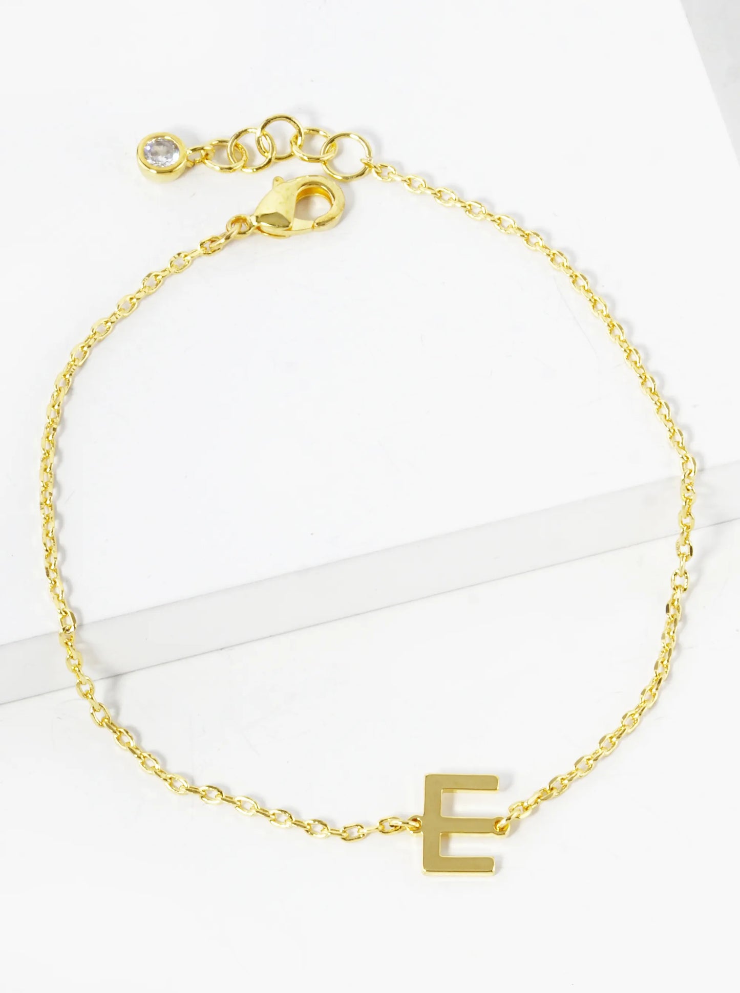 18K Gold Dipped Brass Initial Chain Bracelet