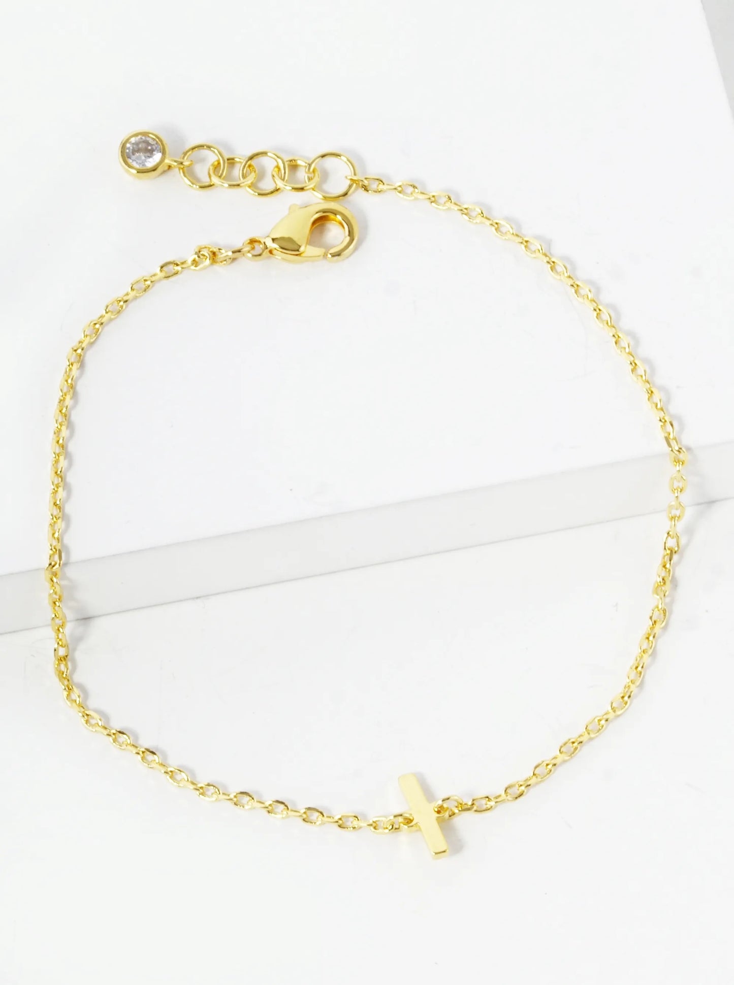 18K Gold Dipped Brass Initial Chain Bracelet