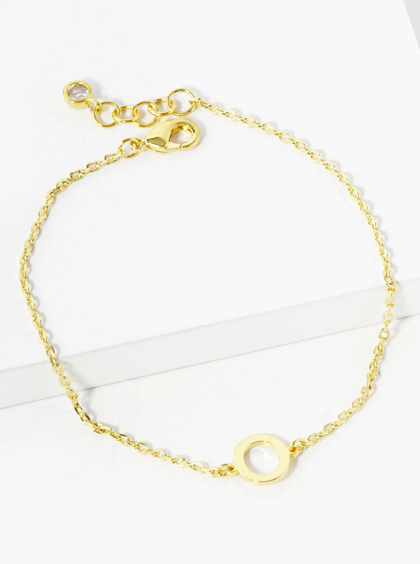18K Gold Dipped Brass Initial Chain Bracelet
