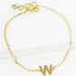 18K Gold Dipped Brass Initial Chain Bracelet