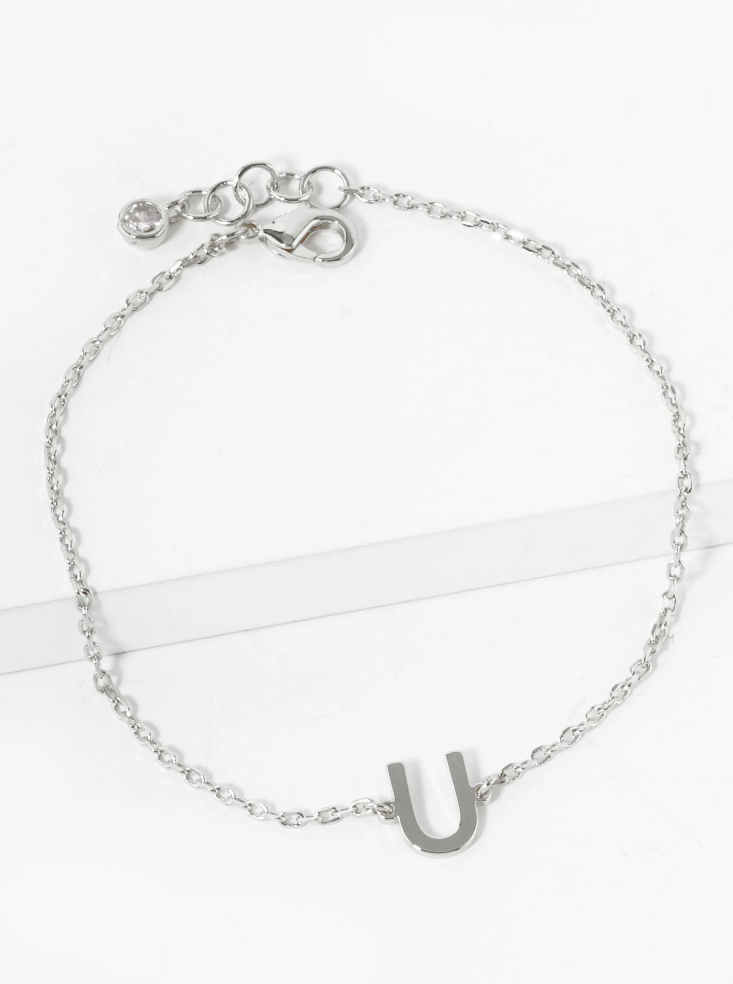 18K Gold Dipped Brass Initial Chain Bracelet