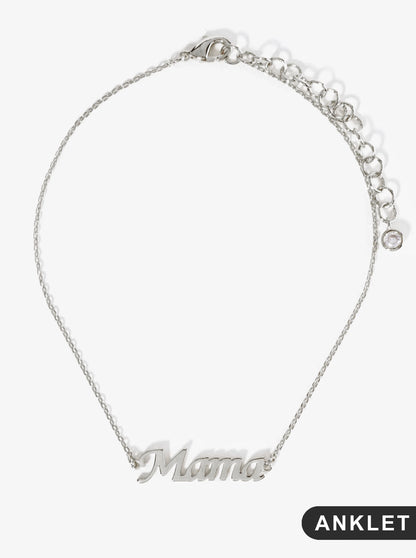 18K Gold Dipped Brass Italic Mama Chain Anklet