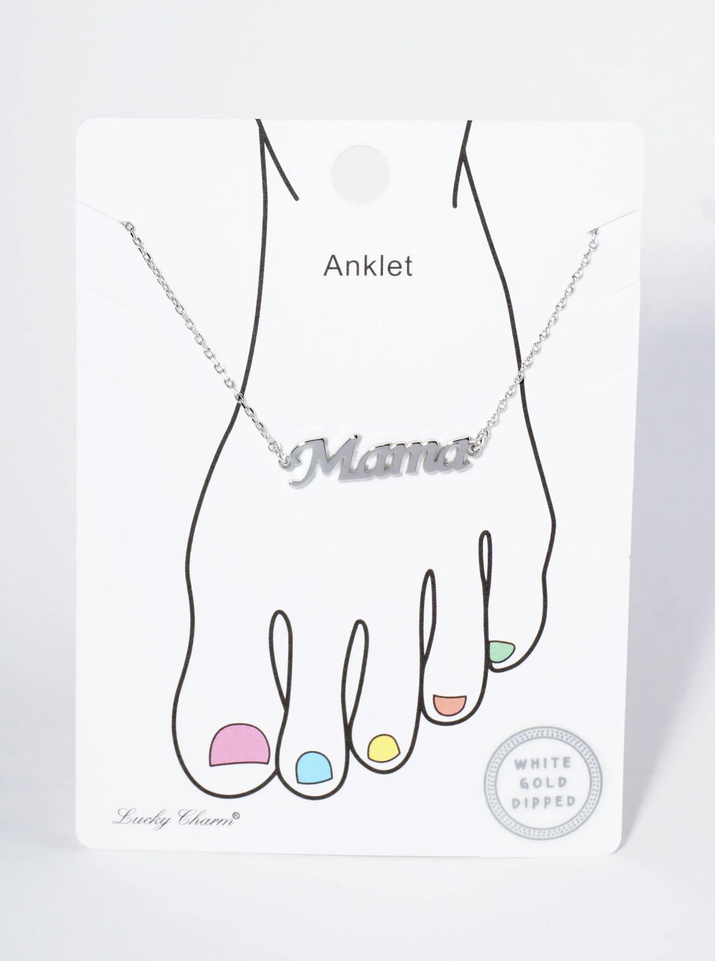 18K Gold Dipped Brass Italic Mama Chain Anklet