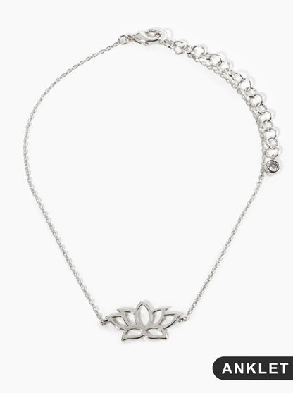 18K Gold Dipped Brass Lotus Chain Anklet