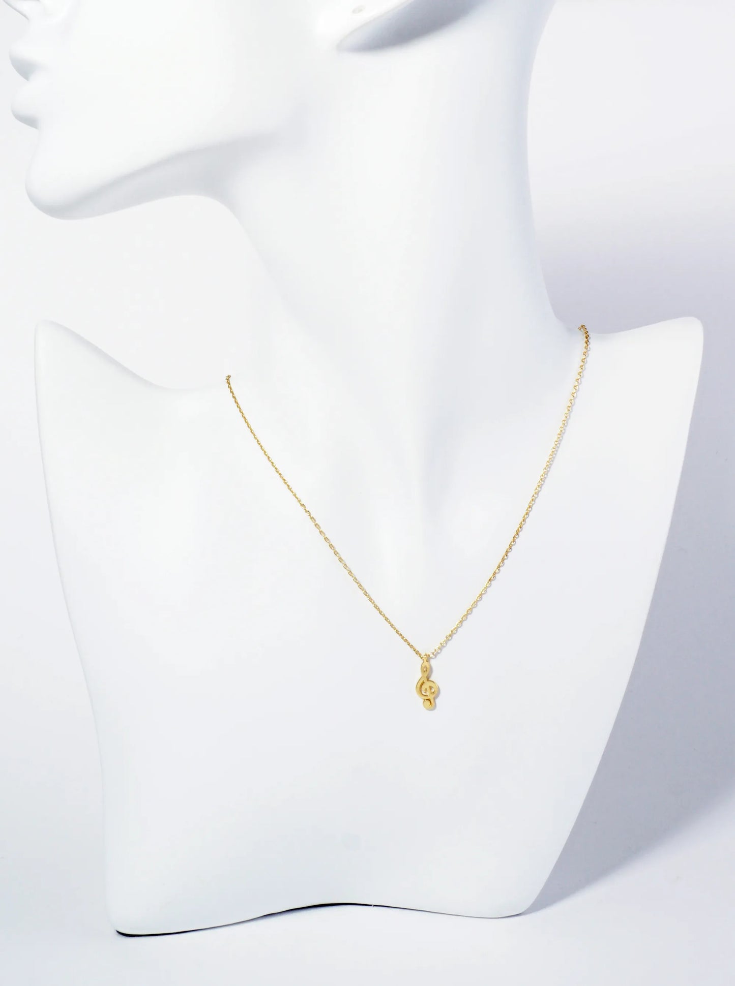 18K Gold Dipped Brass Musical Note Pendant Necklace