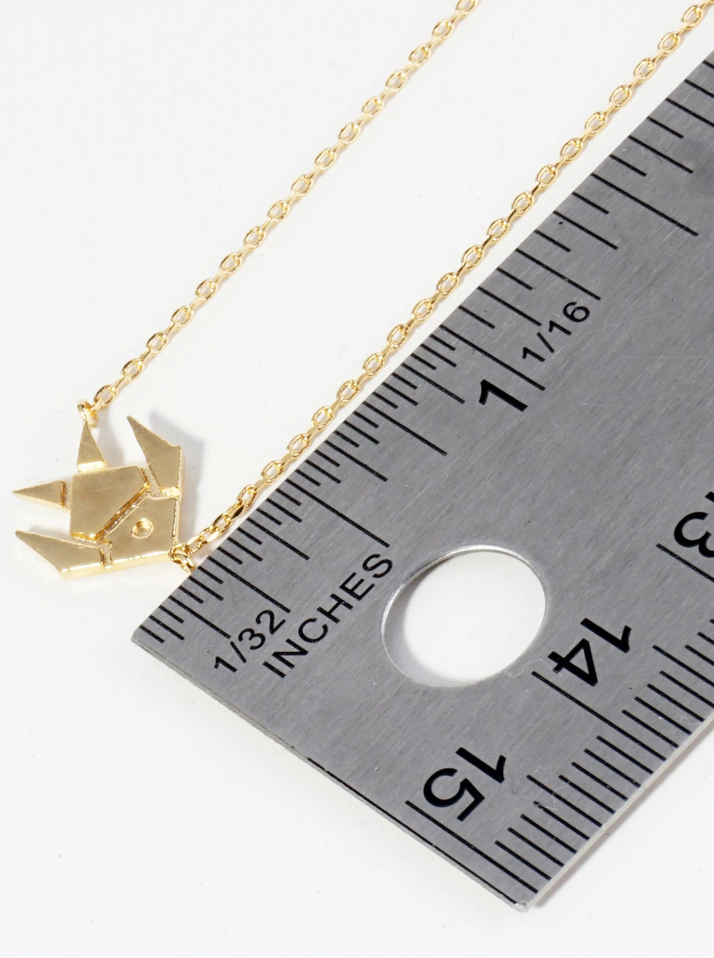 18K Gold Dipped Brass Paper Fish Pendant Necklace