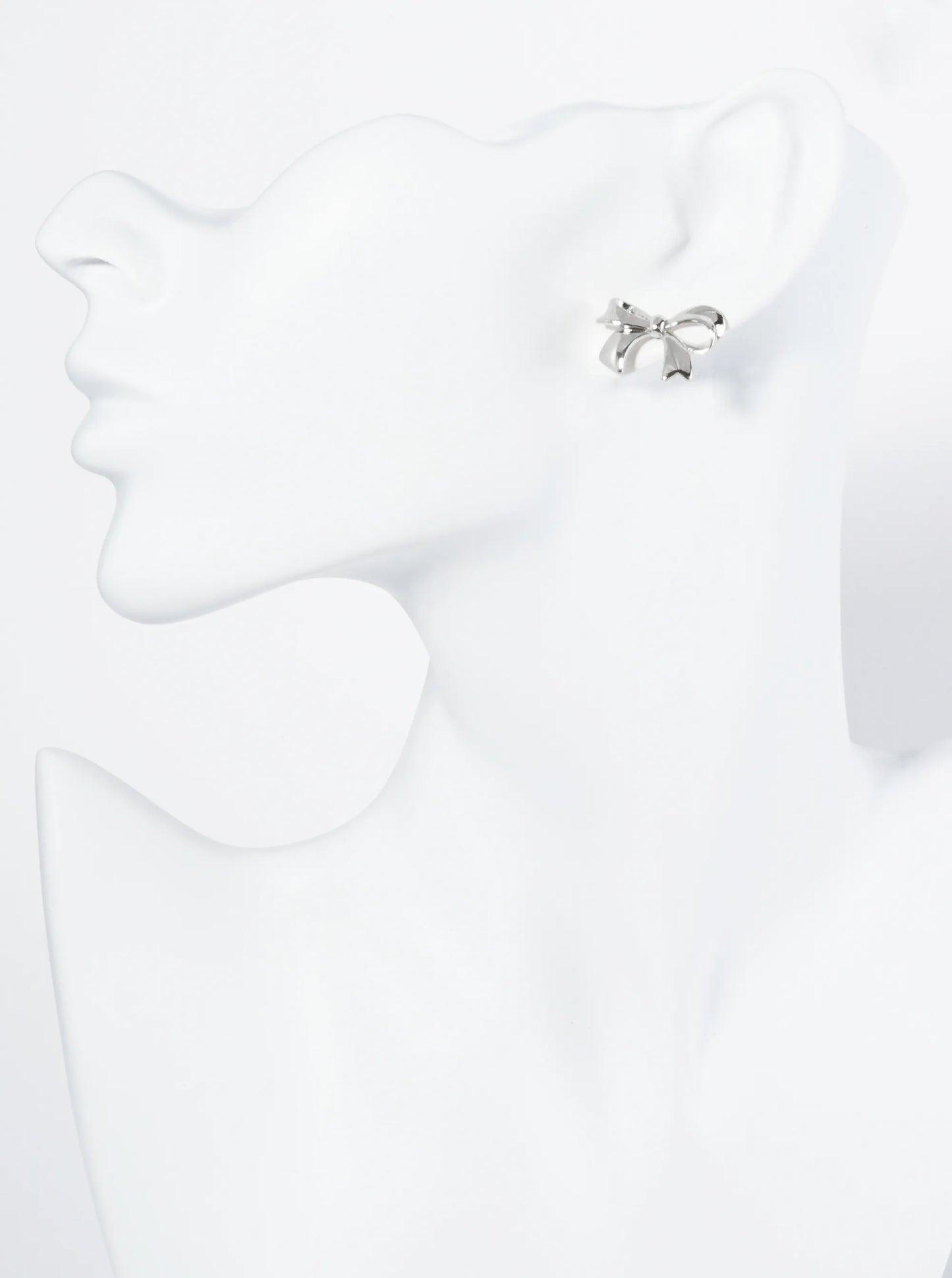 18K Gold Dipped Brass Ribbon Bow Stud Earrings