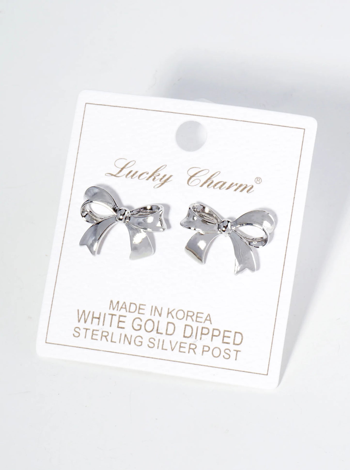 18K Gold Dipped Brass Ribbon Bow Stud Earrings