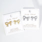 18K Gold Dipped Brass Ribbon Bow Stud Earrings