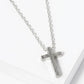 18K Gold Dipped Brushed Brass 13mm Cross Pendant Necklace