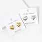 18K Gold Dipped Brushed Brass 13mm Puffy Heart Stud Earrings