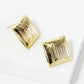 18K Gold Dipped Brushed Brass 13mm Puffy Square Stud Earrings