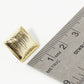 18K Gold Dipped Brushed Brass 13mm Puffy Square Stud Earrings
