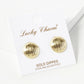 18K Gold Dipped Brushed Brass 14mm Puffy Round Stud Earrings