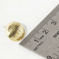 18K Gold Dipped Brushed Brass 14mm Puffy Round Stud Earrings