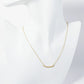 18K Gold Dipped Brushed Brass Curved Bar Pendant Necklace