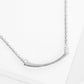 18K Gold Dipped Brushed Brass Curved Bar Pendant Necklace