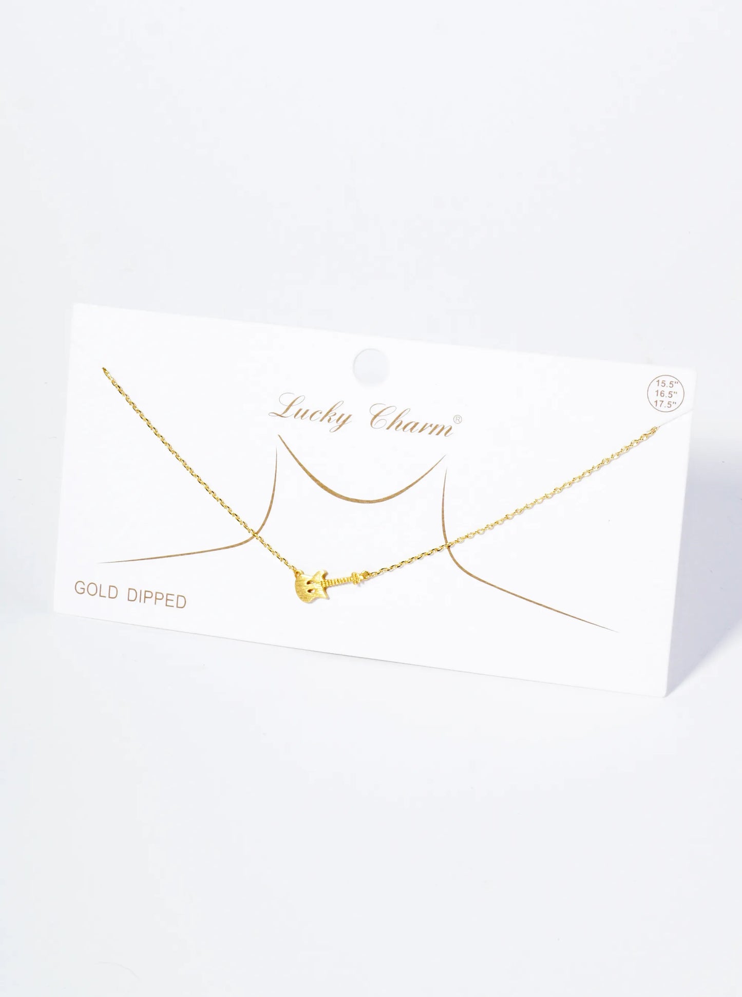 18K Gold Dipped Brushed Brass Electric Guitar Pendant Necklace