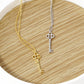 18K Gold Dipped Brushed Brass Key Pendant Necklace