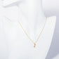 18K Gold Dipped Brushed Brass Musical Note Pendant Necklace