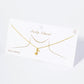 18K Gold Dipped Brushed Brass Musical Note Pendant Necklace