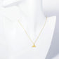 18K Gold Dipped Brushed Brass Whale Tail Pendant Necklace