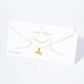 18K Gold Dipped Brushed Brass Whale Tail Pendant Necklace